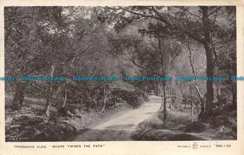 R133181 Trossachs Glen. Wo sich der Weg verbindet. L. Russell. Zuverlässig