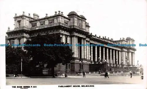 R133226 Parlamentsgebäude. Melbourne. Die Rose. B. Hopkins