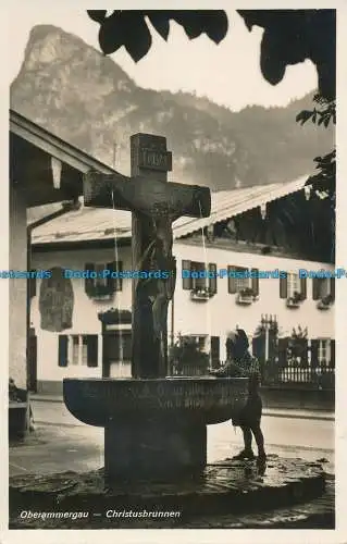 R133897 Oberammergau. Christusbrunnen. W. Pfingstl. RP