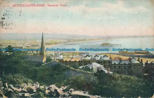 R133369 Weston Super Mare. Allgemeine Ansicht. Pictorchrom. 1909