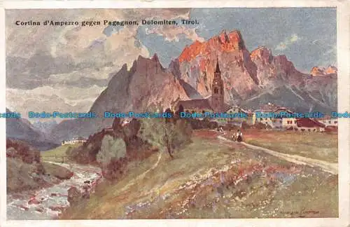 R133942 Ampezzovorhang gegen Pagagnon. Dolomiten. Tirol. John F. Amonn