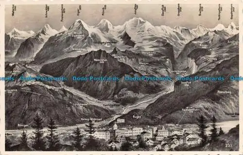 R132914 Alte Postkarte. Luftaufnahme. Bergkarte. Perrochet