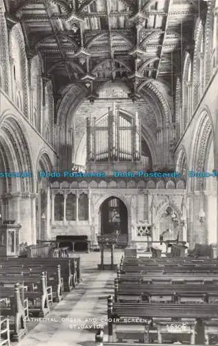 R134086 Kathedrale Orgel und Chorschirm. St. Davids. 16306. RP. 1996