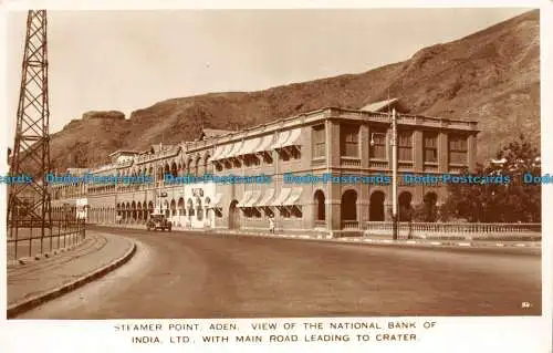 R133594 Dampfgarer Point Aden. Blick auf die National Bank of India. A. Tiefen. RP