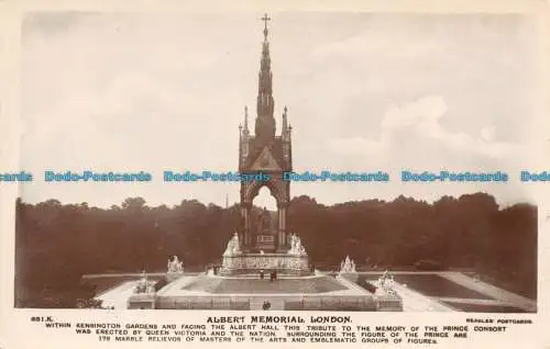 R134187 Albert Memorial. London. Beagles. 1920