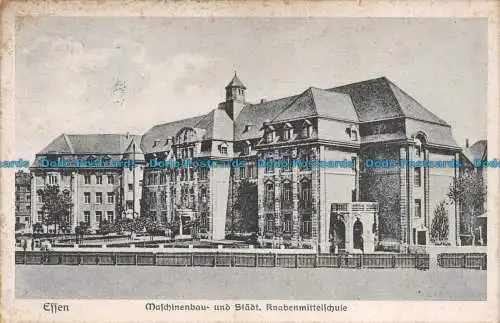 R133707 Essen. Maschinenbau und Stadt. Knabenmittelschule. P. Reintges. 1923