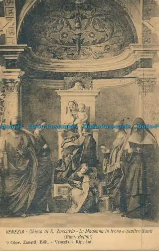 R133772 Venedig. Kirche S. Zacharias. Die Madonna auf dem Thron und die vier Heiligen. Zan