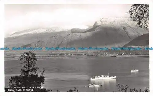 R133822 Ben Nevis und Loch Linnhe aus Camusnagaul. RP. 1956