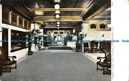 R134907 Lobby. Fort Pitt Hotel. Pittsburgh. Pa.A.C. Bosselman