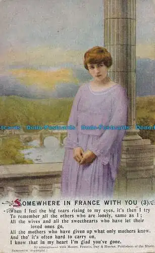 R135443 Irgendwo in Frankreich mit Ihnen. 3. Bamforth. Songs Serie Nr. 5042