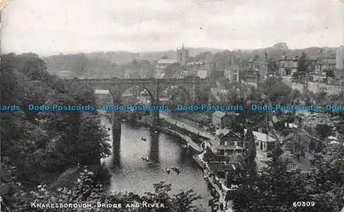 R135467 Knaresborough. Brücke und Fluss. Exklusive Grano-Serie. Photochrom