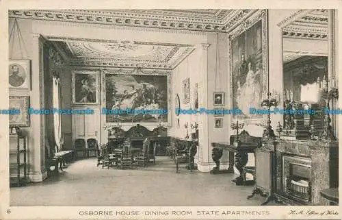 R135016 Osborne House Esszimmer. State Apartments. H.M. Werksamt