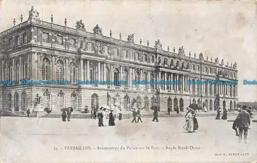 R135623 Versailles. Vorderkörper des Palastes auf dem Park. Nordwestliche Ecke. Blain