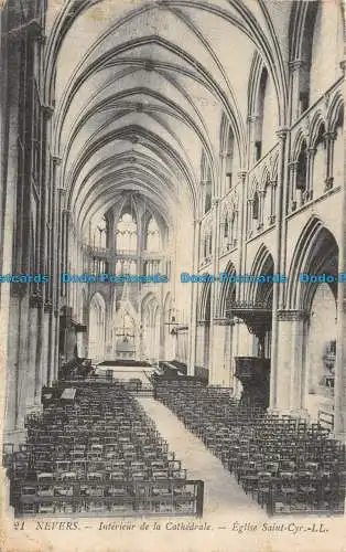 R135636 Nevers. Innenraum der Kathedrale. Kirche Saint Cyr. LL. Levy Fils