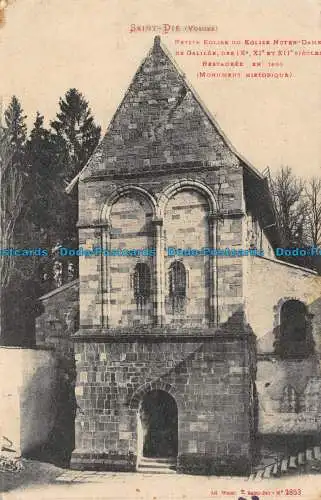 R135657 Saint Die. Vogesen. Kleine Kirche oder Kirche Notre Dame. Denkmal Historiq