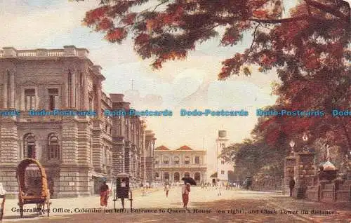 R135130 Allgemeine Post. Colombo links. Eingang zum Königinnenhaus und zur Uhr