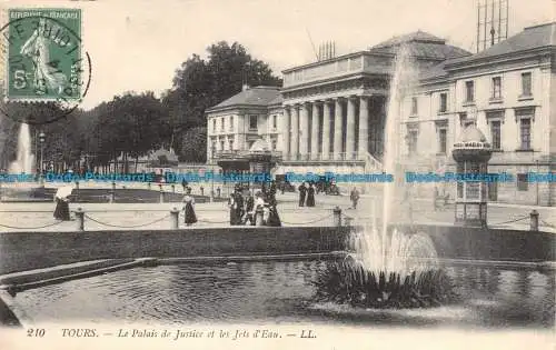 R135684 Touren. Der Justizpalast und die Wasserstrahlen. LL. 1914