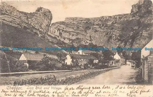 R136316 Cheddar. Lion Rock und Dorf. Friths Serie. 1904