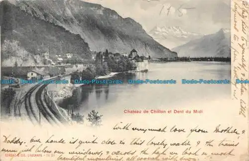 R135186 Chateau de Chillon und Dent du Midi. Corbaz. G. Jeannod