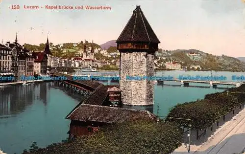 R135190 Luzern. Kapellbrucke und Wasserturm. Photoglob