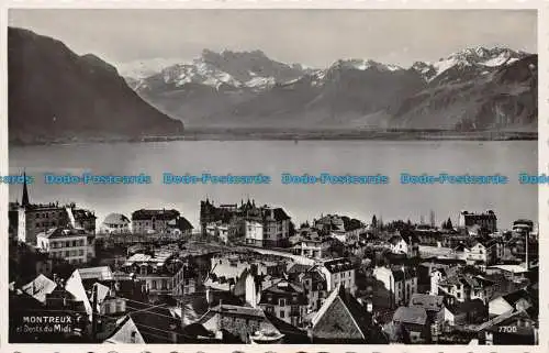 R135197 Montreux und Dents du Midi. Papagei und Fototypie