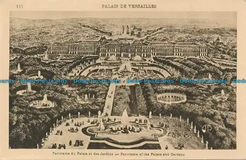 R135202 Schloss Versailles. Panorama auf Schloss und Gärten. E. Papeghin