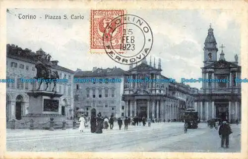 R135304 Turin. Piazza S. Carlo. 1923