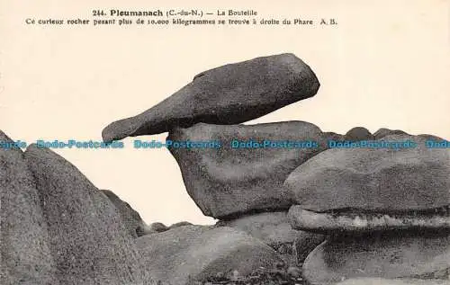 R135879 Ploumanach. C. du N. La Flasche. Dieser lockige Felsen mit einem Gewicht von über 1000