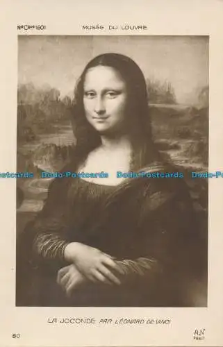 R137239 Postkarte. Louvre Museum. Die Mona Lisa von Leonardo da Vinci