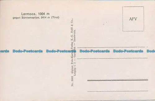 R135955 Lermoos mit Sonnenspitze. Tirol. Helff. Nr. 9801