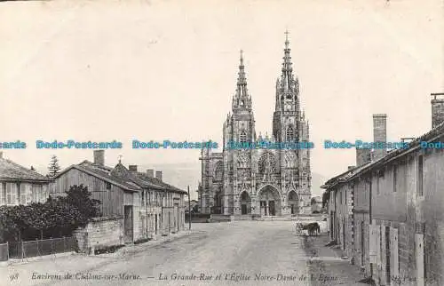 R136693 Umgebung von Chalons sur Marne. Die Grande Rue und die Kirche Notre Dame de LE