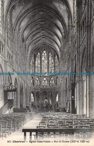 R136727 Chartres. Kirche Salut Pierre. Kirchenschiff und Chor. 12. und 13. Jh. Robert La