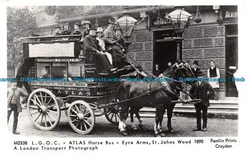 R137474 L.G.O.C. Atlas Pferdebus. Augenarme. St. Johns Wood 1890. A London Tr