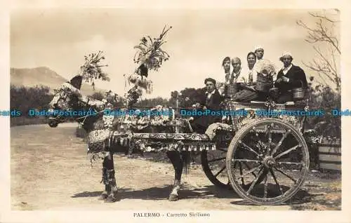 R137493 Palermo. Sizilianischer Wagen. G.B. Fotocelete