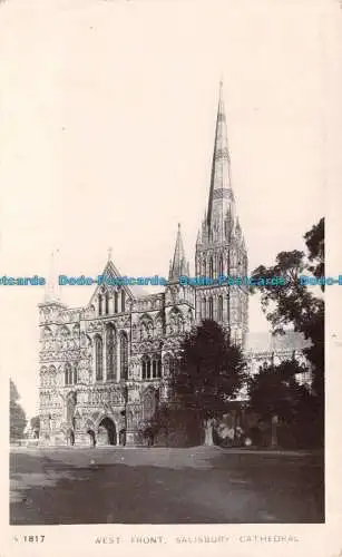 R137896 Westfront. Kathedrale von Salisbury. Kingsway echte Fotoserie. 1909