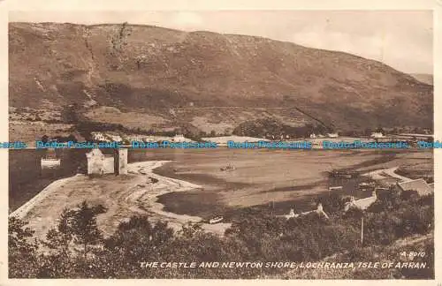 R138135 Das Schloss und die Newtonküste. Lochranza. Isle of Arran. Valentinstag. Sepia