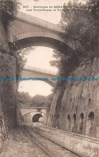 R138610 Umgebung von Besancon les Bains. Die drei Brücken und der Schultunnel. C.L.