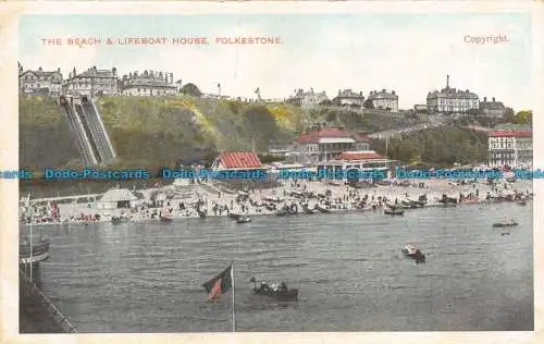 R138198 Das Strand- und Rettungsboothaus. Folkestone