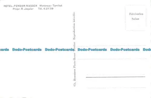 R138214 Hotelpension Masson. Montreux Territet. R. Jaquier. Ch. Hosennen Foto