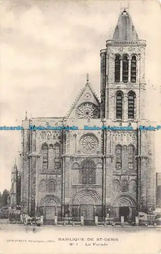 R138689 Basilika St. Denis. Die Fassade. Lecarpentier. D.A.L. 1903