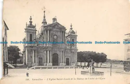 R138710 Versailles. DIEglise Saint Louis und die Statue von lAbbe de lEpee. Impr. Ed