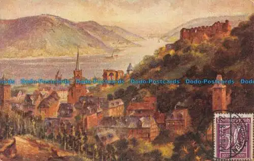 R138285 Bacharach mit Ruine Stahleck. Nein. 5342. Karl Rud