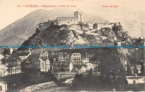 R138754 Lourdes. Schloss und Pont du Gave. L.M