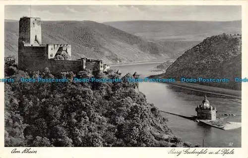 R138387 Am Rhein. Burg Gutenfels u.d. Pfalz. F. Kras