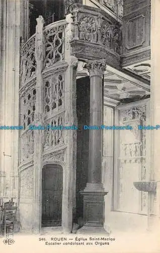 R138852 Rouen. Kirche Saint Maclou. Treppe zu den Orgeln. E.L.D. Mar