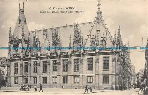 R138873 C.V. 428. Rouen. Justizpalast. Fassadenplatz Grün