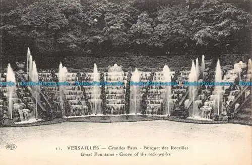 R138895 Versailles. Tolle Brunnen. Grove of the reck funktioniert. E.L.D. Imp. Das D