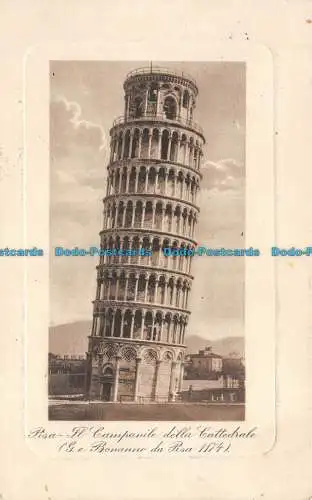 R138947 Pisa. Fl Glockenturm der Kathedrale. G. und Bonanno aus Pisa 1174. Bücherregal