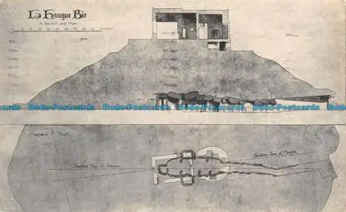 R140083 La Hougue Bit. Ein Abschnitt und ein Plan. Gesellschaft Jersiaise. 1939