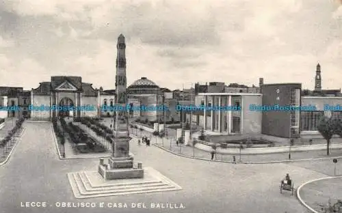 R140125 Lecce. Obelisk und Tischhaus. Gaetano De Filippi. Caesar Haar